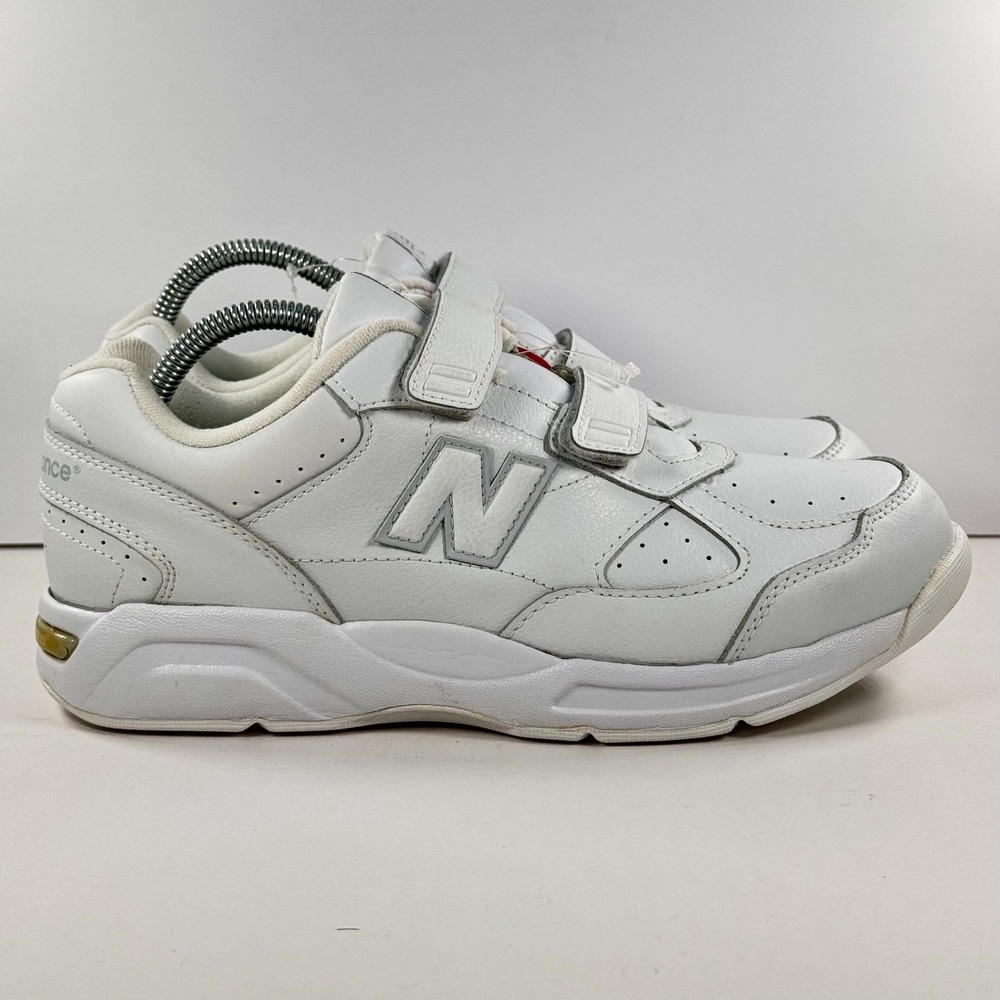 New Balance MW475VW Mens 8.5 4E Extra Wide Walking Shoes White Leather Hook Loop